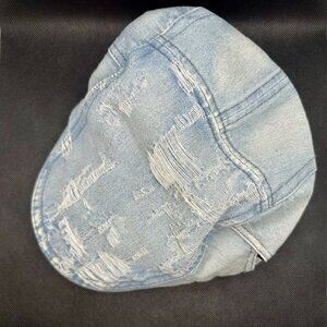 Denim Distressed Adjustable Flat Cap